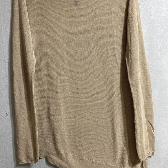 BCBG BEIGE Camille Dolman Slouchy Sweater Knit Top‎ Boatneck Off-Shoulder SZ L - Picture 2 of 7
